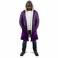 Purple Dashiki and Tapa Pattern Cloak Africa-Polynesia Together Culture