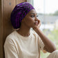 Purple Dashiki and Tapa Pattern Easy Headwrap Africa and Polynesia Together Culture