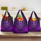 Purple Dashiki and Tapa Pattern Grocery Bag Africa-Polynesia Together Culture