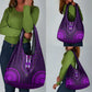 Purple Dashiki and Tapa Pattern Grocery Bag Africa-Polynesia Together Culture