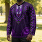 Purple Dashiki and Tapa Pattern Hockey Jersey Africa-Polynesia Together Culture