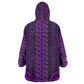Purple Dashiki and Tapa Pattern Kid Wearable Blanket Hoodie Africa-Polynesia Together Culture