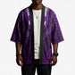 Purple Dashiki and Tapa Pattern Kimono Africa-Polynesia Together Culture