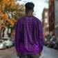 Purple Dashiki and Tapa Pattern Long Sleeve Shirt Africa-Polynesia Together Culture