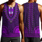 Purple Dashiki and Tapa Pattern Men Tank Top Africa-Polynesia Together Culture