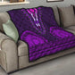 Purple Dashiki and Tapa Pattern Quilt Africa-Polynesia Together Culture