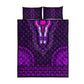 Purple Dashiki and Tapa Pattern Quilt Bed Set Africa-Polynesia Together Culture