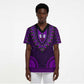 Purple Dashiki and Tapa Pattern Scrub Top Africa-Polynesia Together Culture