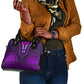 Purple Dashiki and Tapa Pattern Shoulder Handbag Africa-Polynesia Together Culture