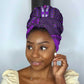 Purple Dashiki and Tapa Pattern Simple Headwrap Africa and Polynesia Together Culture