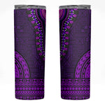 Purple Dashiki and Tapa Pattern Skinny Tumbler Africa-Polynesia Together Culture