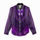 Purple Dashiki and Tapa Pattern Women Casual Shirt Africa-Polynesia Together Culture LT9