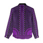 Purple Dashiki and Tapa Pattern Women Casual Shirt Africa-Polynesia Together Culture LT9