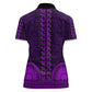 Purple Dashiki and Tapa Pattern Women Polo Shirt Africa-Polynesia Together Culture