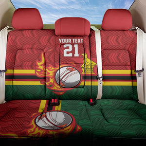Custom Africa Cricket Zimbabwe Back Car Seat Cover The Chevrons Cricket Ball Fire - African Pride