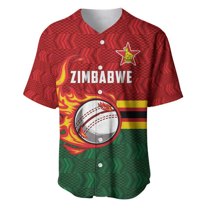 Custom Africa Cricket Zimbabwe Baseball Jersey The Chevrons Cricket Ball Fire - African Pride