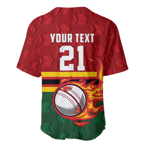 Custom Africa Cricket Zimbabwe Baseball Jersey The Chevrons Cricket Ball Fire - African Pride