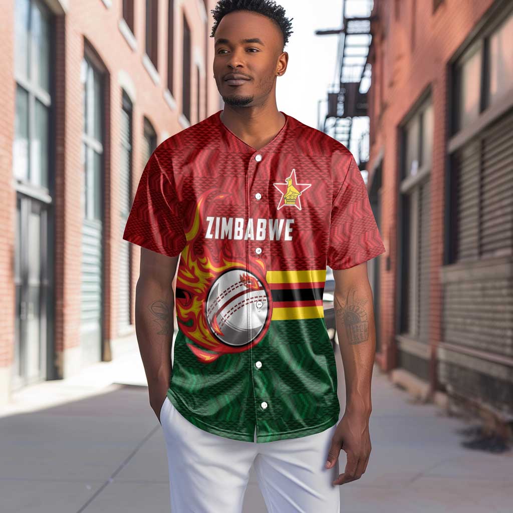 Custom Africa Cricket Zimbabwe Baseball Jersey The Chevrons Cricket Ball Fire - African Pride