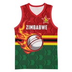 Custom Africa Cricket Zimbabwe Basketball Jersey The Chevrons Cricket Ball Fire - African Pride