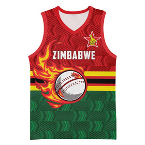 Custom Africa Cricket Zimbabwe Basketball Jersey The Chevrons Cricket Ball Fire - African Pride
