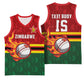 Custom Africa Cricket Zimbabwe Basketball Jersey The Chevrons Cricket Ball Fire - African Pride