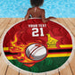 Custom Africa Cricket Zimbabwe Beach Blanket The Chevrons Cricket Ball Fire - African Pride