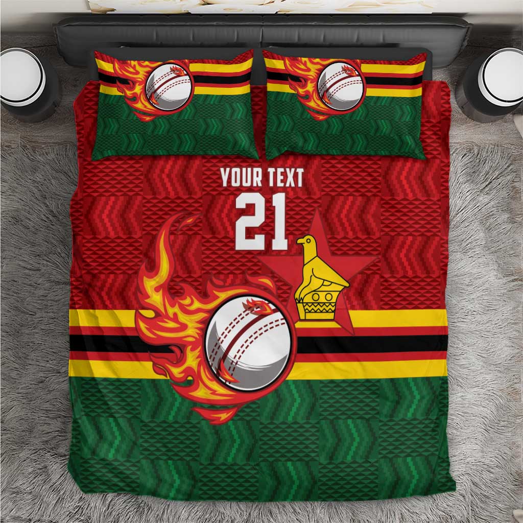 Custom Africa Cricket Zimbabwe Bedding Set The Chevrons Cricket Ball Fire - African Pride