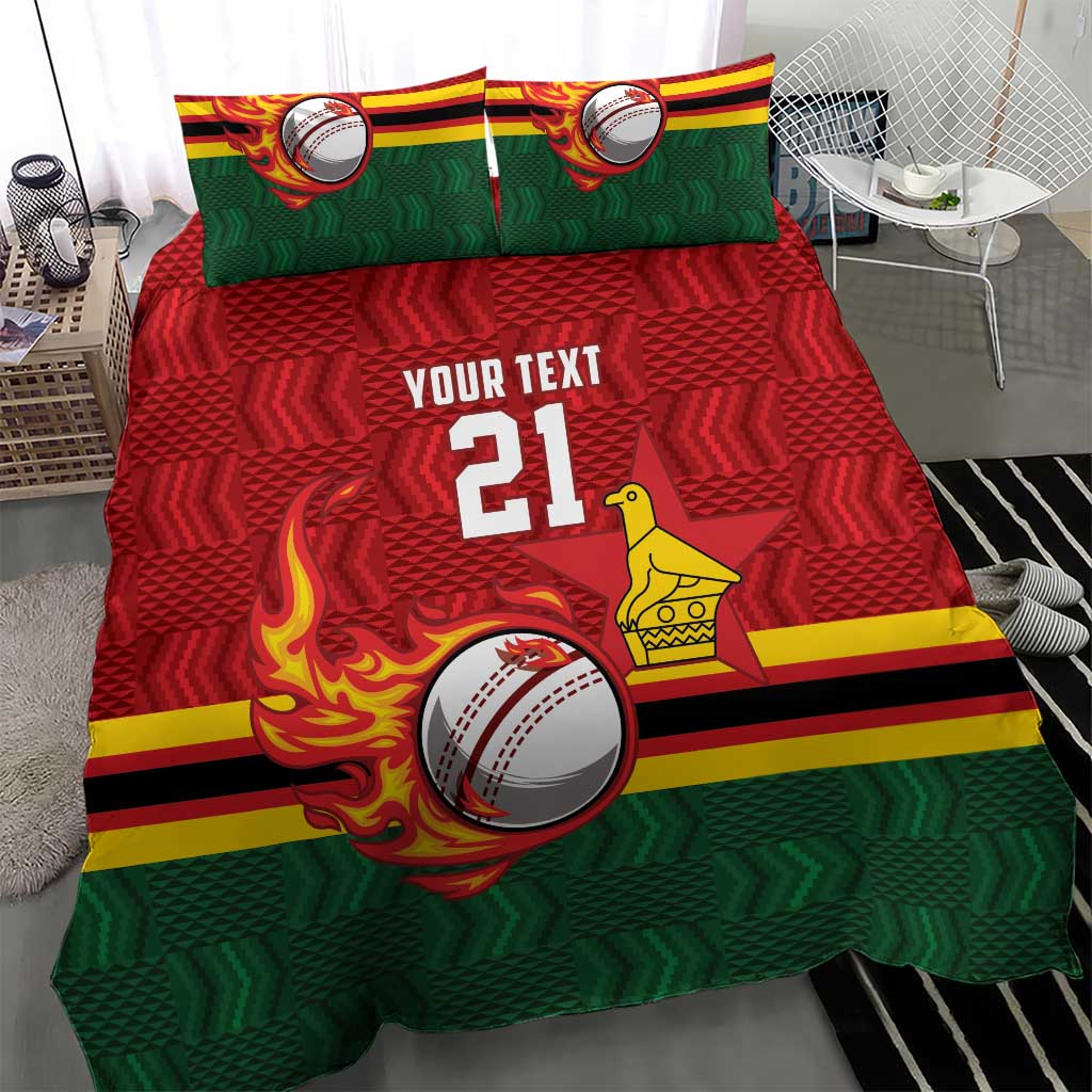 Custom Africa Cricket Zimbabwe Bedding Set The Chevrons Cricket Ball Fire - African Pride