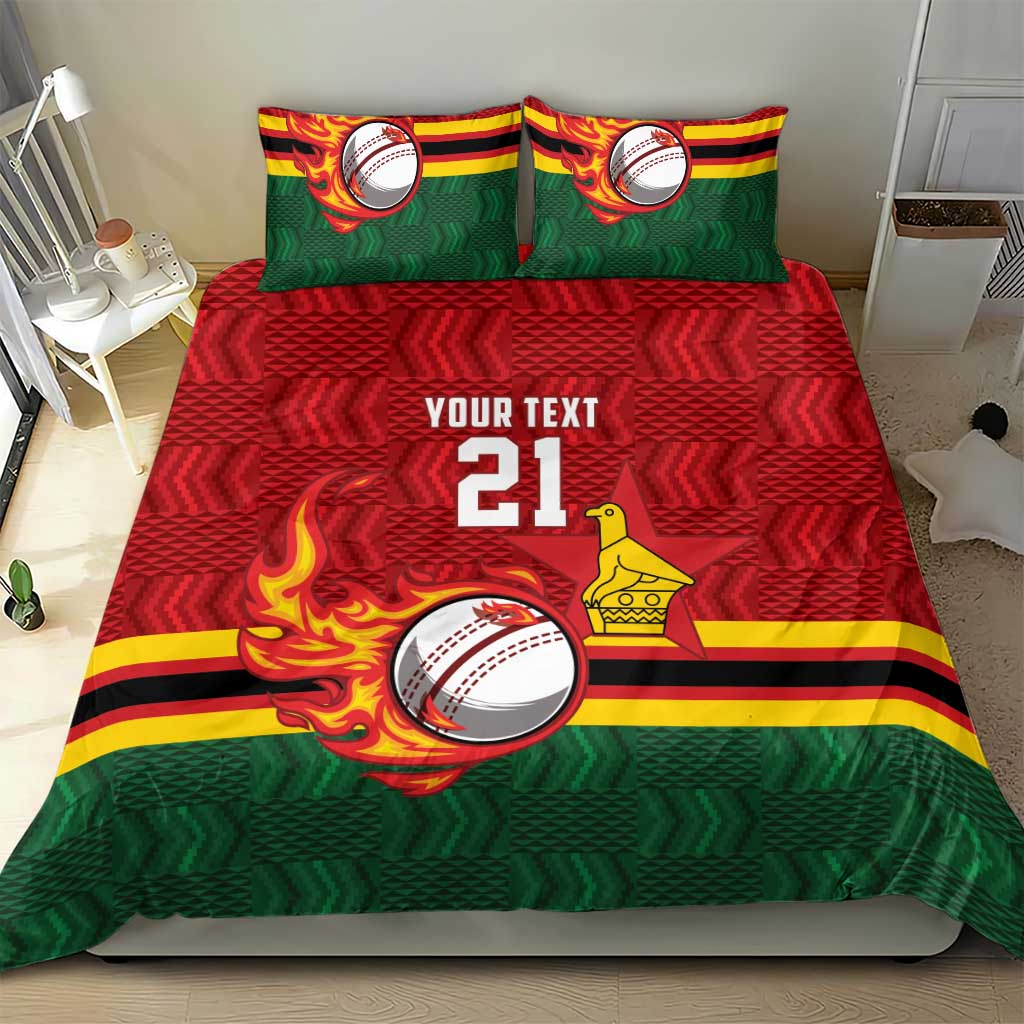 Custom Africa Cricket Zimbabwe Bedding Set The Chevrons Cricket Ball Fire - African Pride