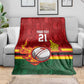 Custom Africa Cricket Zimbabwe Blanket The Chevrons Cricket Ball Fire - African Pride