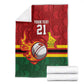 Custom Africa Cricket Zimbabwe Blanket The Chevrons Cricket Ball Fire - African Pride
