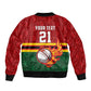Custom Africa Cricket Zimbabwe Bomber Jacket The Chevrons Cricket Ball Fire - African Pride