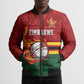 Custom Africa Cricket Zimbabwe Bomber Puffer Jacket The Chevrons Cricket Ball Fire