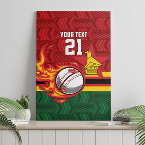 Custom Africa Cricket Zimbabwe Canvas Wall Art The Chevrons Cricket Ball Fire - African Pride