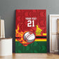 Custom Africa Cricket Zimbabwe Canvas Wall Art The Chevrons Cricket Ball Fire - African Pride