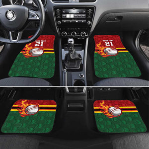 Custom Africa Cricket Zimbabwe Car Mats The Chevrons Cricket Ball Fire - African Pride