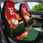 Custom Africa Cricket Zimbabwe Car Seat Cover The Chevrons Cricket Ball Fire - African Pride