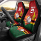 Custom Africa Cricket Zimbabwe Car Seat Cover The Chevrons Cricket Ball Fire - African Pride
