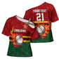 Custom Africa Cricket Zimbabwe Cross Shoulder Shirt The Chevrons Cricket Ball Fire