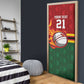 Custom Africa Cricket Zimbabwe Door Cover The Chevrons Cricket Ball Fire