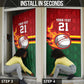 Custom Africa Cricket Zimbabwe Door Cover The Chevrons Cricket Ball Fire