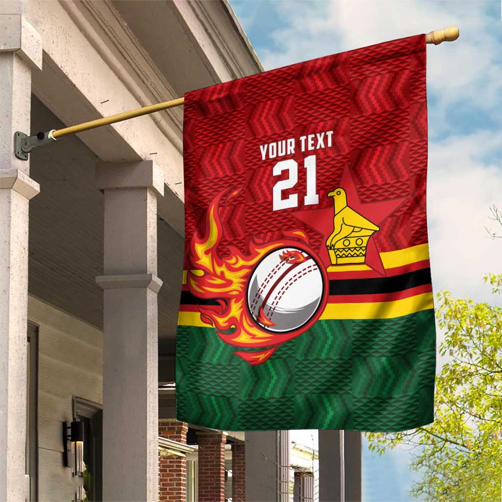 Custom Africa Cricket Zimbabwe Garden Flag The Chevrons Cricket Ball Fire - African Pride