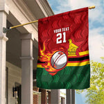 Custom Africa Cricket Zimbabwe Garden Flag The Chevrons Cricket Ball Fire - African Pride