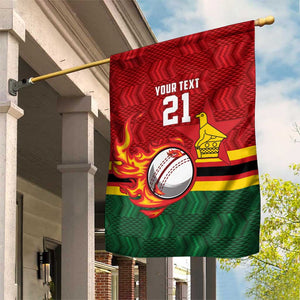 Custom Africa Cricket Zimbabwe Garden Flag The Chevrons Cricket Ball Fire - African Pride