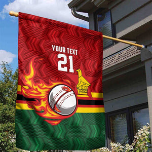Custom Africa Cricket Zimbabwe Garden Flag The Chevrons Cricket Ball Fire - African Pride