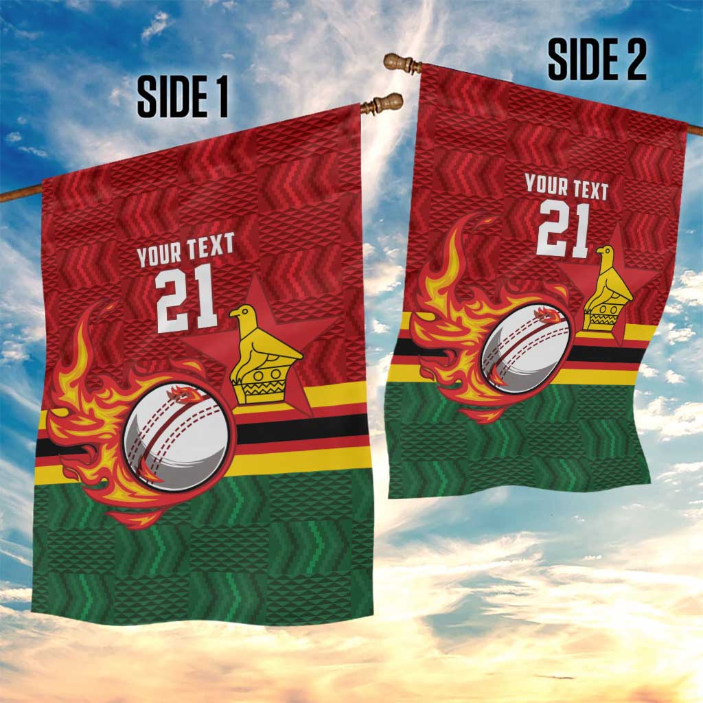 Custom Africa Cricket Zimbabwe Garden Flag The Chevrons Cricket Ball Fire - African Pride