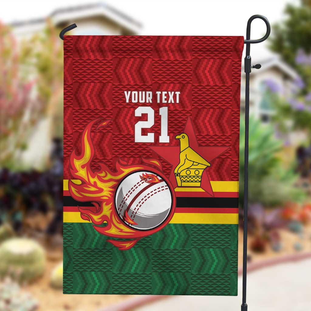 Custom Africa Cricket Zimbabwe Garden Flag The Chevrons Cricket Ball Fire - African Pride