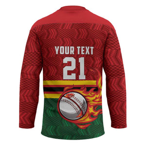 Custom Africa Cricket Zimbabwe Hockey Jersey The Chevrons Cricket Ball Fire