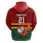 Custom Africa Cricket Zimbabwe Hoodie The Chevrons Cricket Ball Fire - African Pride