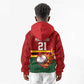 Custom Africa Cricket Zimbabwe Kid Hoodie The Chevrons Cricket Ball Fire - African Pride